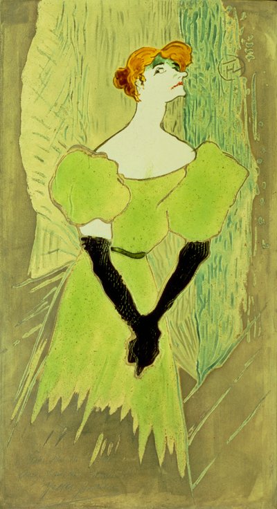 Portret van Yvette Guilbert door Henri de Toulouse Lautrec