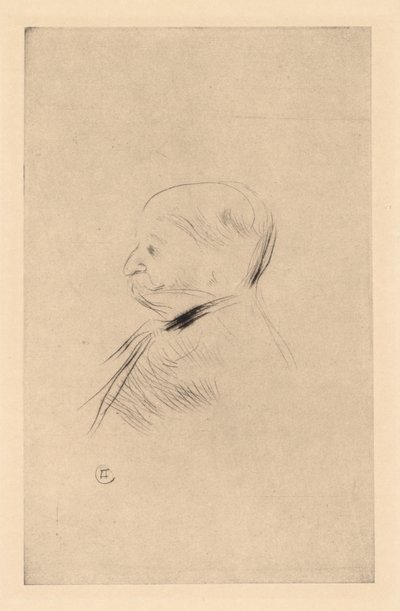 Portret van een man door Henri de Toulouse Lautrec
