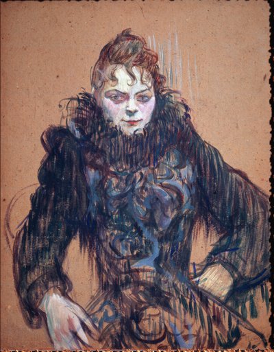 Portret van een vrouw in de zwarte boa door Henri de Toulouse Lautrec