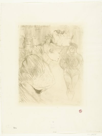 Portret van actrice Marcelle Lender buigend voor het publiek door Henri de Toulouse Lautrec