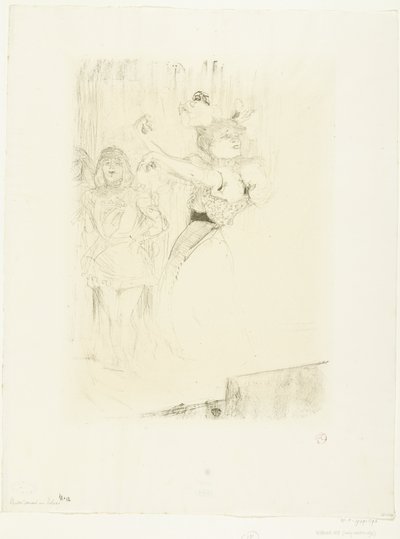 Portret van actrice Marcelle Lender terwijl zij de boléro danst in opera Chilpéric door Henri de Toulouse Lautrec
