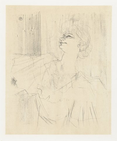 Portret van actrice Yvette Guilbert in A Ménilmontant de Bruant door Henri de Toulouse Lautrec