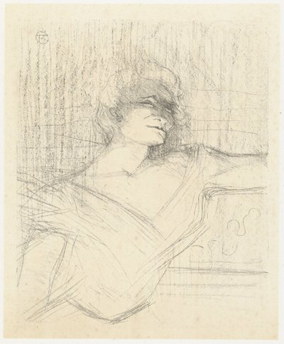 Portret van actrice Yvette Guilbert in Dans la Glu door Henri de Toulouse Lautrec