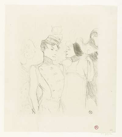 Portret van actrices Marcelle Lender en Eve Lavallière in een revue in het Théâtre des Variétés door Henri de Toulouse Lautrec