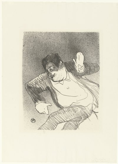 Portret van komiek Caudieux dansend in Petit Casino door Henri de Toulouse Lautrec