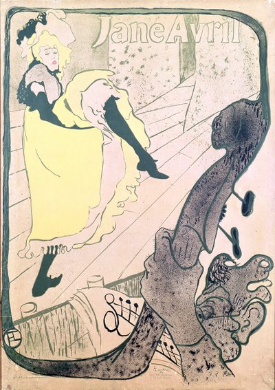 Poster voor Jane Avril in de Jardin de Paris, 1893 door Henri de Toulouse Lautrec