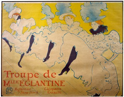 Poster voor het gezelschap van Mademoiselle Eglantine. Cabaretdansers. Lithografie door Henri de Toulouse Lautrec door Henri de Toulouse Lautrec