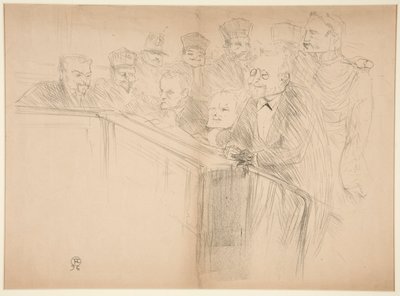 Procès Arton, première planche (Het Arton Proces, eerste plaat) door Henri de Toulouse Lautrec