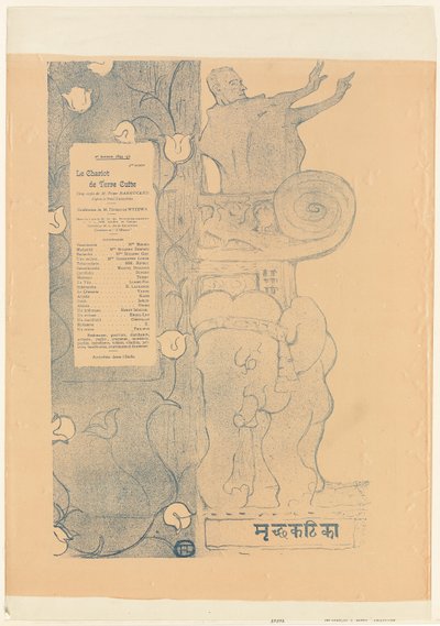 Programma voor "De kleine kleiwagen" door Henri de Toulouse Lautrec
