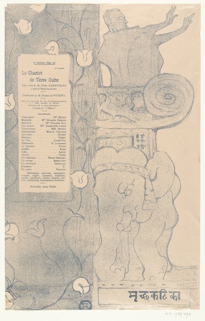 Programma voor het toneelstuk Le chariot de terre cuite door Henri de Toulouse Lautrec