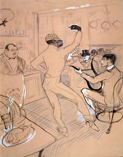 Rafael Padilla genaamd Chocolat, dansend in een bar door Henri de Toulouse Lautrec