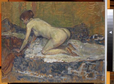 Roodharige naakte gehurkt, 1897 door Henri de Toulouse Lautrec