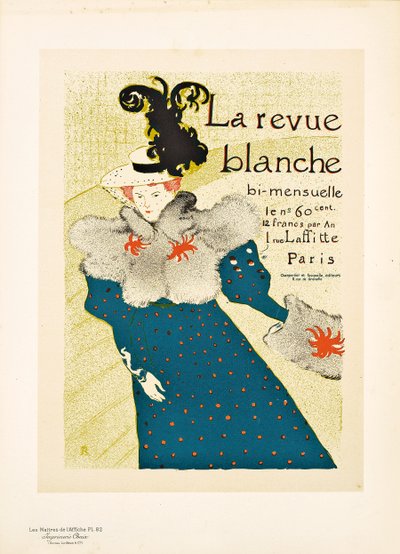 Reproductie van een poster voor "La Revue Blanche" door Henri de Toulouse Lautrec