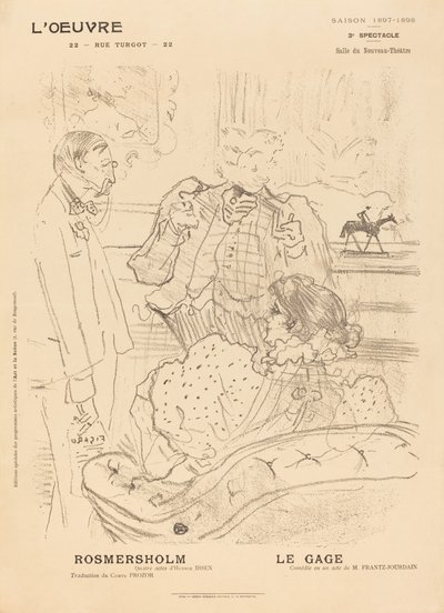 Rosmersholm, Le Gage, 1897 door Henri de Toulouse Lautrec