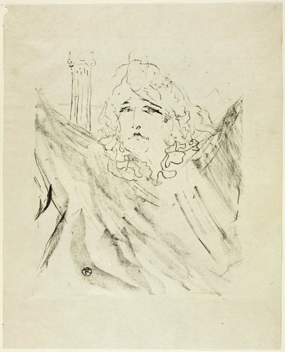 Sarah Bernhardt, uit Treize Lithographies door Henri de Toulouse Lautrec
