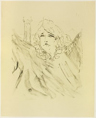 Sarah Bernhardt, uit Treize Lithographies door Henri de Toulouse Lautrec