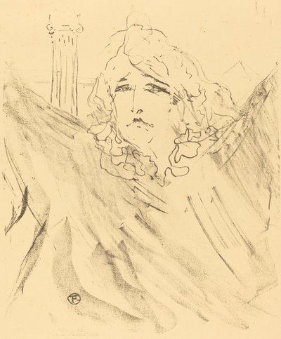 Sarah Bernhardt in Cleopatra door Henri de Toulouse Lautrec