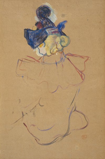 Zittende Vrouw van Achteren - Studie voor "Au Moulin Rouge" door Henri de Toulouse Lautrec