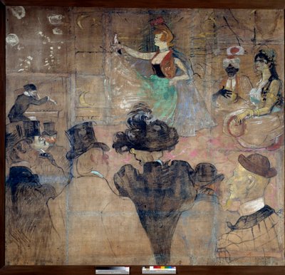 Bord voor het huis van de Goulue (Weber Louise, La Goulue) door Henri de Toulouse Lautrec