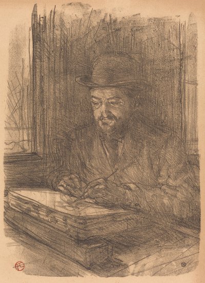 De Goede Graveur - Adolphe Albert door Henri de Toulouse Lautrec
