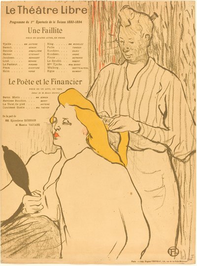 De Kapper - Programma voor het Théâtre-Libre door Henri de Toulouse Lautrec
