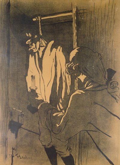 De Ophanging, een poster die een episode van de Calas-affaire illustreert volgens de roman van A. Siegel, 