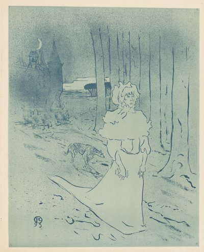 De Kasteelvrouw of het Voorteken (La chatelaine ou le tocsin) door Henri de Toulouse Lautrec