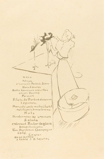De Hoedenmaakster (La Modiste - Renée Vert) door Henri de Toulouse Lautrec