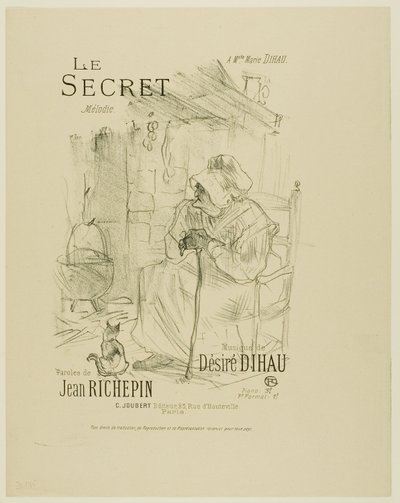 Het Geheim, uit Mélodies de Désiré Dihau door Henri de Toulouse Lautrec
