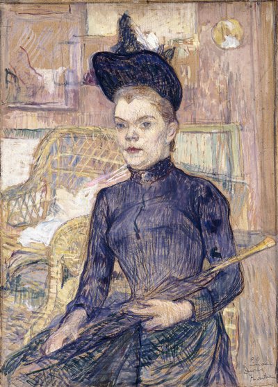 De vrouw met de zwarte hoed, Dove Berthe door Henri de Toulouse Lautrec