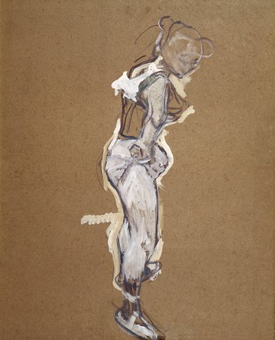 Trapeziste die haar kousen aanpast door Henri de Toulouse Lautrec