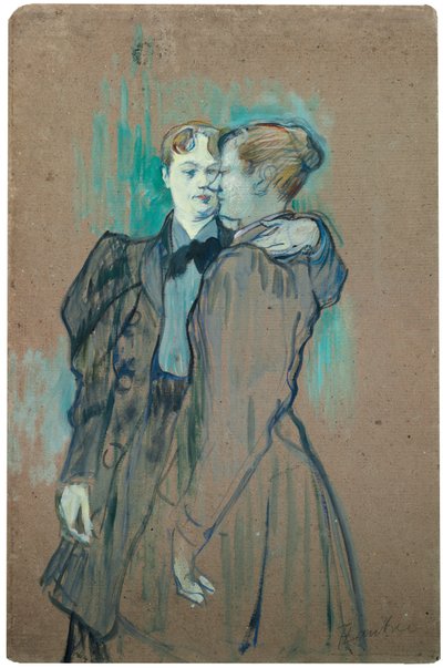 Twee vrouwen die walsen; Deux femmes valsant, 1894 door Henri de Toulouse Lautrec
