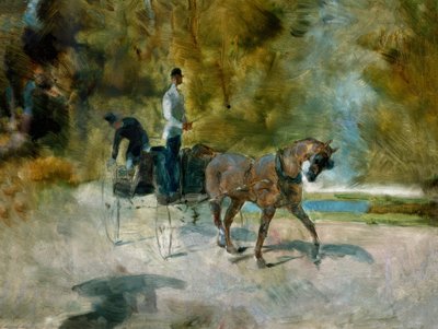 Een dogcart door Henri de Toulouse Lautrec