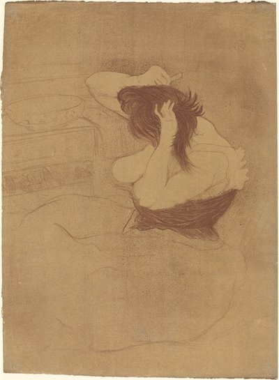 Vrouw die haar haar kamt, 1896 door Henri de Toulouse Lautrec