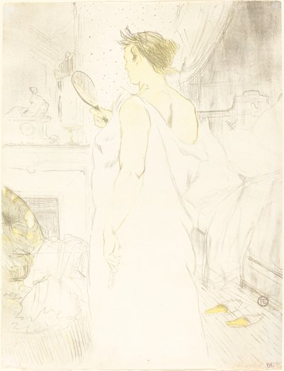 Vrouw bij de spiegel, 1896 door Henri de Toulouse Lautrec