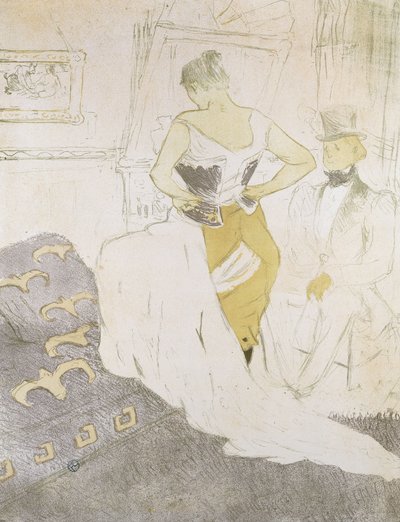 Vrouw in een korset, uit Elles door Henri de Toulouse Lautrec