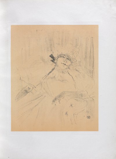Yvette Guilbert-Engelse Serie: Chanson ancienne, 1898 door Henri de Toulouse Lautrec