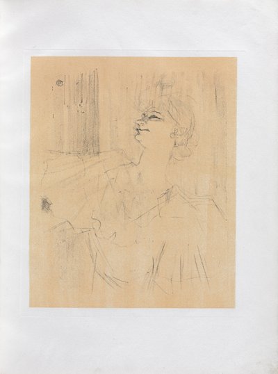 Yvette Guilbert-Engelse Serie: Menilmontant de Bruant, 1898 door Henri de Toulouse Lautrec