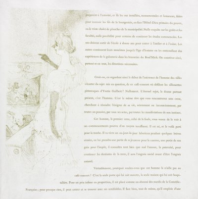 Yvette Guilbert - Franse Serie: Nr. 6 door Henri de Toulouse Lautrec