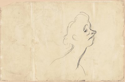 Yvette Guilbert (recto) Driekwart lengte studie van Yvette Guilbert (verso) door Henri de Toulouse Lautrec