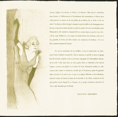 Yvette Guilbert door Henri de Toulouse Lautrec