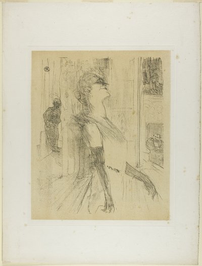 Yvette Guilbert op het podium, uit Yvette Guilbert door Henri de Toulouse Lautrec
