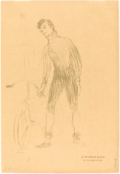 Zimmerman en zijn machine door Henri de Toulouse Lautrec
