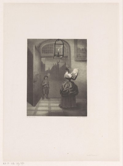 Brieflezende vrouw door Henri van Seben
