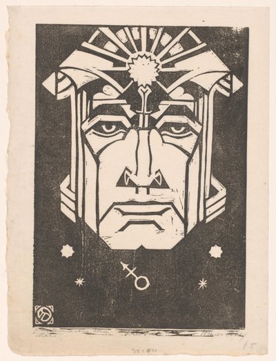 Mars Planetenmaskers door Henri van der Stok (signed by artist)