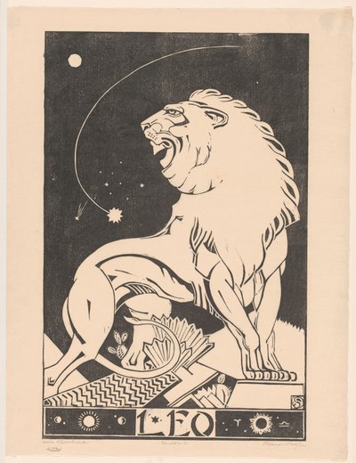 Sterrenbeeld leeuw door Henri van der Stok (signed by artist)