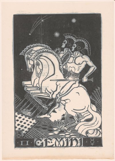 Sterrenbeeld tweelingen door Henri van der Stok (signed by artist)