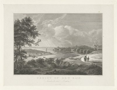 Gezicht op de Rijn beneden Arnhem door Henricus Wilhelmus Couwenberg