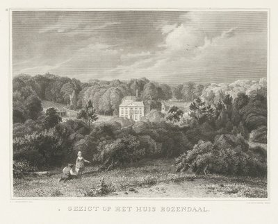 Gezicht op landgoed en kasteel Rosendael Tafereelen uit de omstreken der stad Arnhem (serie) door Henricus Wilhelmus Couwenberg