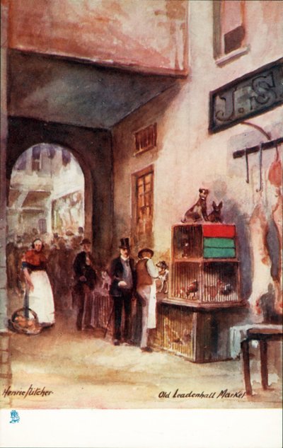 Oud Londen: Oude Leadenhall Markt door Henrie Pitcher